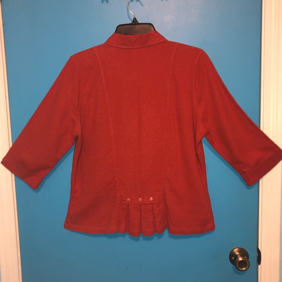 Christopher & Banks Rust Orange Button Down Blouse - Picture 2 of 7